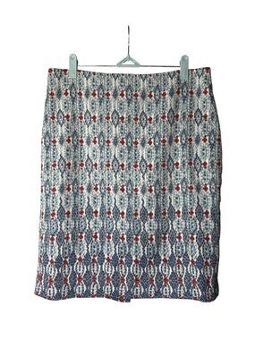 LOFT Pencil Skirt Size 10 Knee Length Printed Multicolor Lined